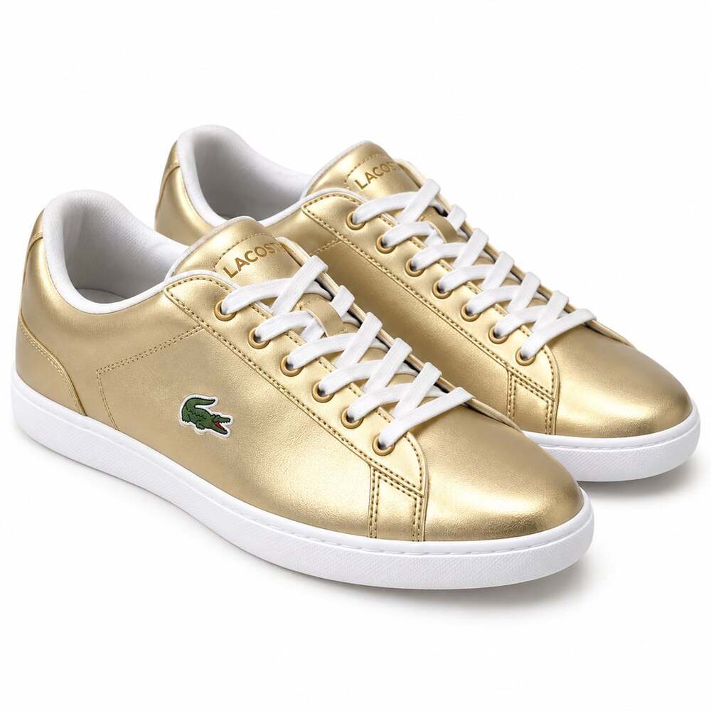 Lacoste Carnaby Evo Metallic Gold Leather Sneakers Women EU 39